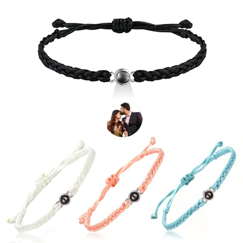 Personalized Picture Bracelet, Custom Projection Bracelets with Photo Inside, Custom Memorial Gifts for Women Men Couples