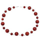 Damen Kette aus Schaumkoralle Kette Collier aus Koralle Schaumkoralle rot Korallenkette Halsschmuck Damen