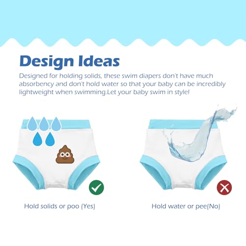Image of ALVABABY 3 Pack Reusable Baby Boys Swim Diapers UPF 50+ Washable Toddler Beach Diapers