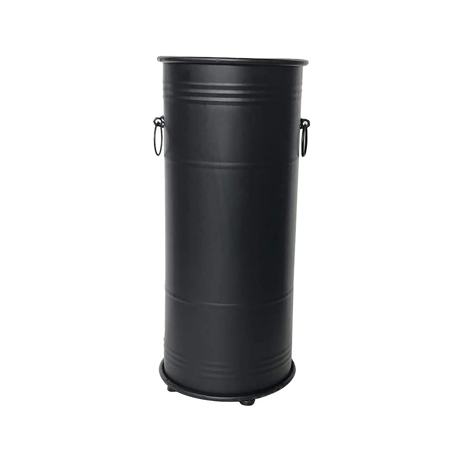 Porte-parapluie intérieur noir métallique, bac à eau amovible anti-gouttes