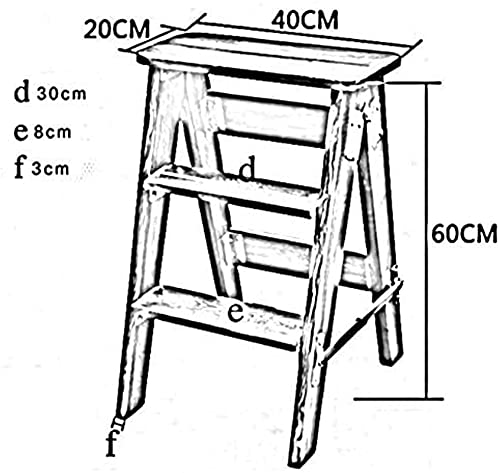 Taburete de escalera de roble de madera maciza portátil y plegable para escalada y pesca 4