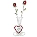 Forever Glass Rose Flowers for Valentines Day Decorations Gifts In Glass Vase With Red Heart And Hanging Crystal Heart Shaped Charm On Mirrored Base I Love You Forever For Girlfriend Mother