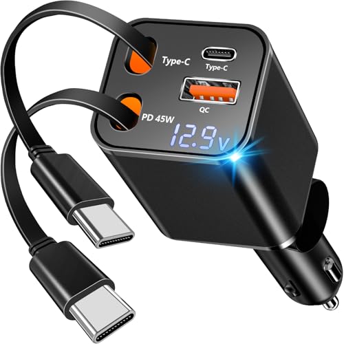 [Apple MFi�F��] �i�[���J�[�`���[�W���[�A���m�Z�� 120W USB C �J�[�`���[�W���[ �_�C�i�~�b�N�d���A�_�v�^�[ 4 in 1 PD/QC Type C �����[�d�V�K���b�g���C�^�[ iPhone 17/17 Pro Max/16 Pro/1