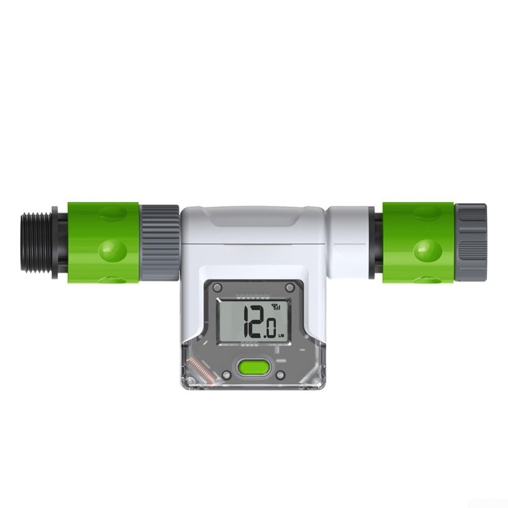 Débitmètre d'eau intelligent Wifi pour un suivi en temps réel de l'utilisation pour le jardin et la maison avec contrôle par application, couleur blanche, modèle B, filetage européen (A)