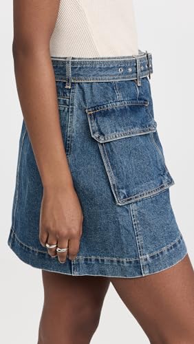 Pixie Market Women's AR Denim Cargo Belted Mini Skirt4
