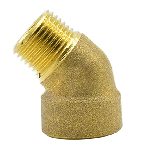 Codo de latón BSPP 1-1/2 de 45 grados macho-macho para tuberías de agua y gas 5