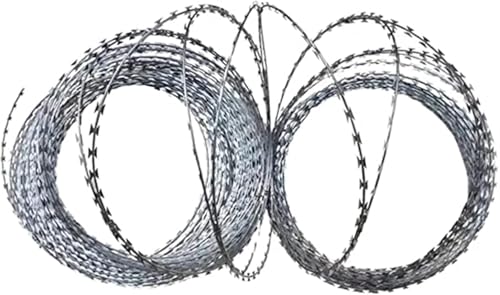 LLHTTDMBDFC Alambre De Espino, Alambre De Púas, Alambre de púas galvanizado for la Granja Que Cerca el Alambre en Espiral Doble del jardín