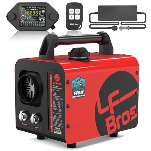 LF Bros Professional 110V/12V 5KW Diesel Heater, All-in-One 5L Air Diesel Space Heater with Timer, Thermostat, Plateau Mode, Silent Oil Pump, Suitable for Camping, Ice Fishing, Hunting, Red
