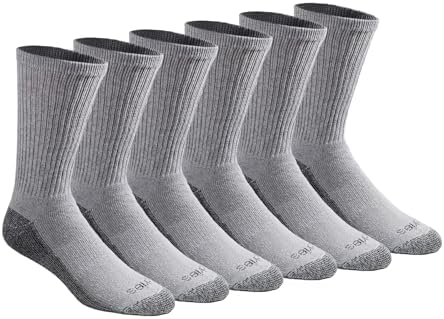 Dickies Men's Dri-tech Original Moisture Control Crew Socks, Available in M-xxl (6, 12, 18 Pairs)