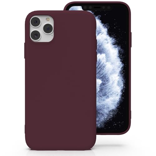 Image of Zuvirelx Silicone Case for iPhone 11 Pro Max, Soft Grip, Thin, Minimalist, Shockproof, Non-Slip, Pocket-Friendly - Burgundy