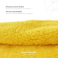 Chemicalworkz Edgeless Soft Touch: Lackschonende Premium Mikrofasertücher mit 500GSM - schonend weiche & fusselfreie Poliertücher für die Autopflege - Auto Microfasertücher | 40x40cm | gelb – Ansicht 3