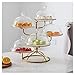 Xiaoli Frutero decoración Soporte de Fruta Capas Multi con la Bandeja de la Torta Cubierta Snack-Rack de Cocina Salón Ronda Base Soporte metálico Fruta Estante Cesta de Frutas (Color : Gold)