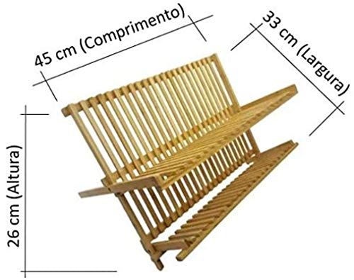 Escorredor de Louças Dobrável 100% Bambu