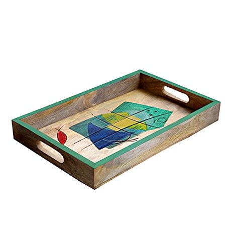Rang Rage Designer Multicolor Handpainted Wooden Tray Breakfast Tray ...