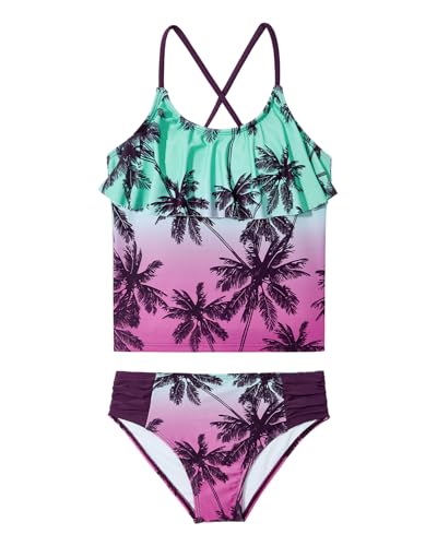 Image of Century Star Girls Flounce Tankini 2 Piece Bathing Suit | Cute swimwear set with a stylish flounce top,Comfortable fit, perfect for girls' summer beach vacations