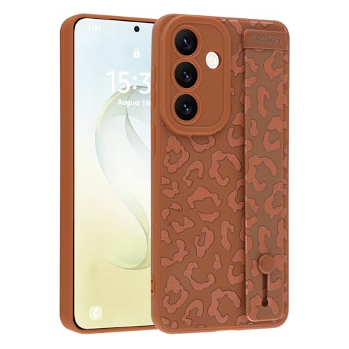 Image of Compatible with Samsung Galaxy S26 Case with Strap Wrist Brown