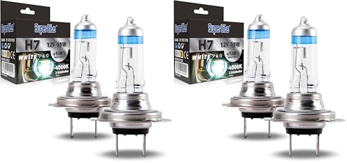 Bombillas H7 White Pro con +130% de luz y homologación E-Mark juego de 2 piezas