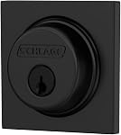 Schlage Lock Company Cylindre unique Deadbolt avec Collins Trim, Matte Black (B60N 622 COL)