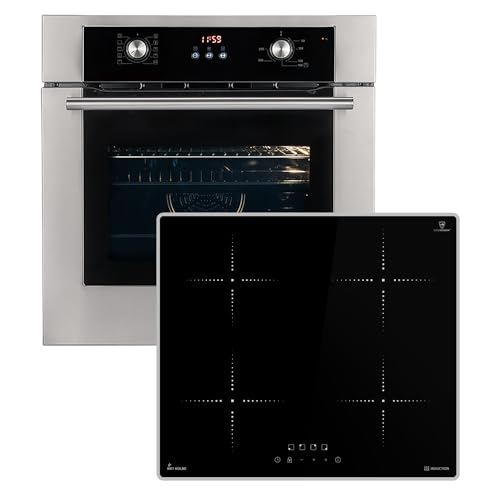 Cuisinière: 60cm Four encastrable BO8810SS + 59cm Plaque Induction IH85900ED | Gril | Air chaud | Tiroirs télescopiques | Timer automatique | Double Vitrage...