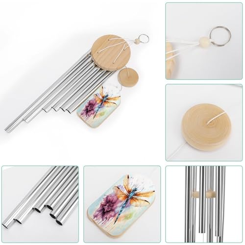 Carillon éolien libellule suspendu et cloche à vent pour extérieur zen - 4