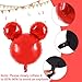 Vuzvuv 12pcs 24 Inches Round Head Foil Balloons, Black Red Foil Balloon for Red Black Birthday Party Theme Party Decoration,Graduation Party Supplies