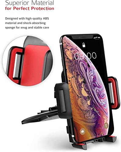 Cell Phone Holder For Car, Cd Slot Car Phone Mount, One Button Release Easy Installation Cd Player Car Phone Holder Mount Compatible With Iphone14 13 12 Mini 11 Pro Xr Xs Max Galaxy S20 S20+ S10 Red #TOP1