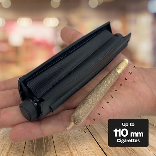 Cigarette Rolling Machine - Black Manual Plastic Tobacco Roller 110mm/4.32 Inch Practical Cigarette Maker - Compact and Lightweight Rolling Papers - Roller Machine for Men and Women - Thumbnail 4