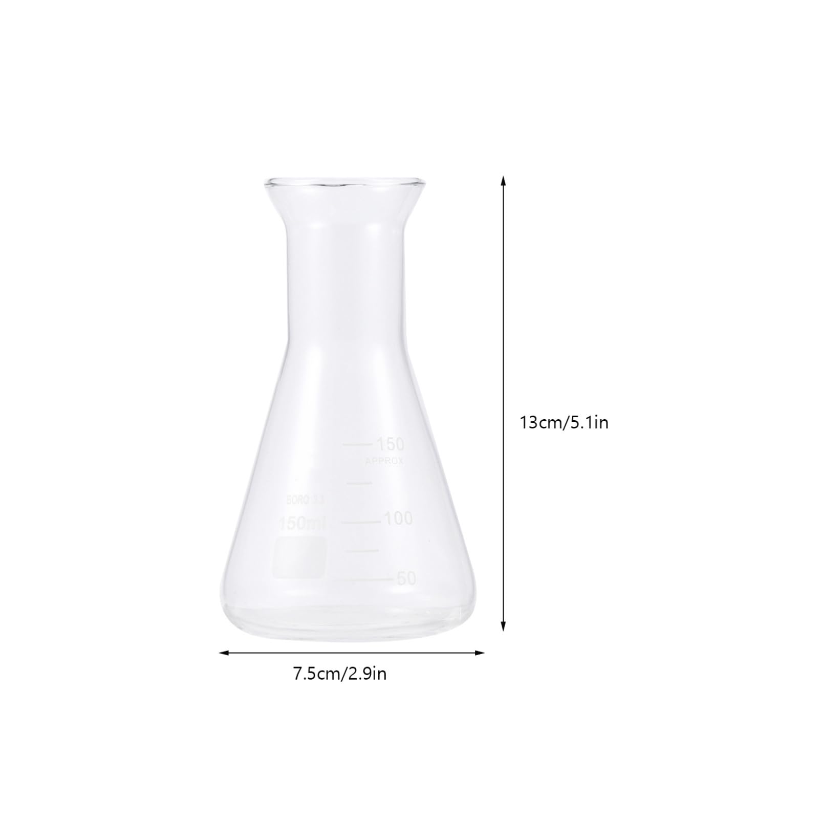 iplusmile 2 Pezzi Di Beuta Conica Da Laboratorio Di Chimica Beuta in Per Studenti Capacità 150 Ml Bocca Larga Con Di Sughero Per Sicurezza