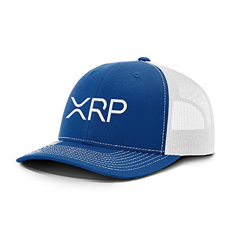XRP - Cotton Snapback Hat - Breathable Mesh Side for Casual Wear & Outdoor Activities All Seasons - Baseball Cap Women and Men (Royal Blue/White Mesh)