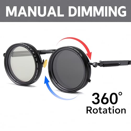 Image of OUANGANC sunglasses, 9 gears adjustable, men's sunglasses UV protection, metal frame, universal for street shooting & fishing