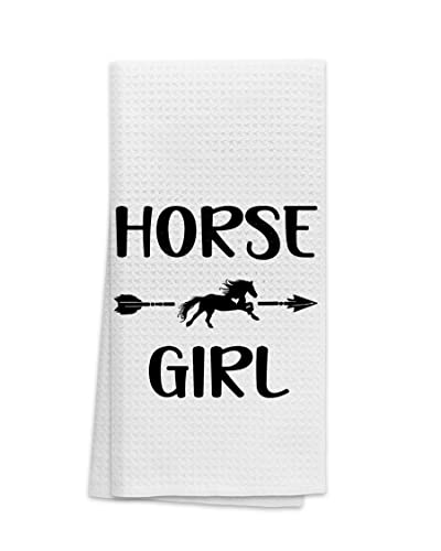 Ohsul Horse Girl Highly Absorbent Kitchen Towels Dish Towels Dish Cloth,Funny Horse Silhouette Hand Towels Tea Towel For Bathroom Kitchen Decor,Horse Lovers Horse Riders Girls Gifts #TOP18
