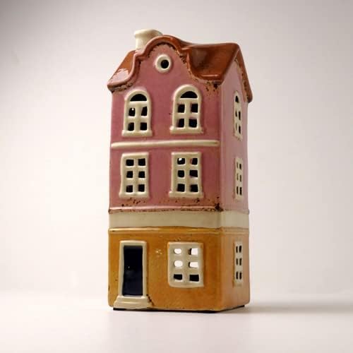 キャンドルホルダー 陶器 おしゃれ かわいい オブジェ おうち 家 キャンドルハウス キャンドルランタン 置物 お香立て 香炉 ピンク系 57 Off