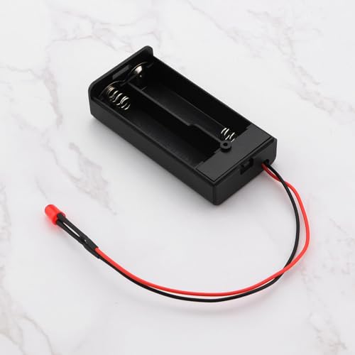 Zestaw 2 fa?szywych alarmów LED 5 mm z czerwon? diod? LED z okablowanym uchwytem na baterie do samochodów, ?odzi, gara?u motocyklowego, baterie AA nie s? do??czone