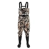 Night Cat Fishing Waders for Men Women Waterproof Hunting Chest Wader with Bootfoot Belt Breathable Lightweight Camouflage Size 12