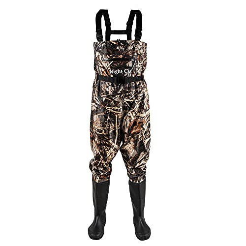 Night Cat Fishing Waders Camouflage for Men Women Waterproof Hunting Chest Wader with Bootfoot Belt Breathable Lightweight Size 13