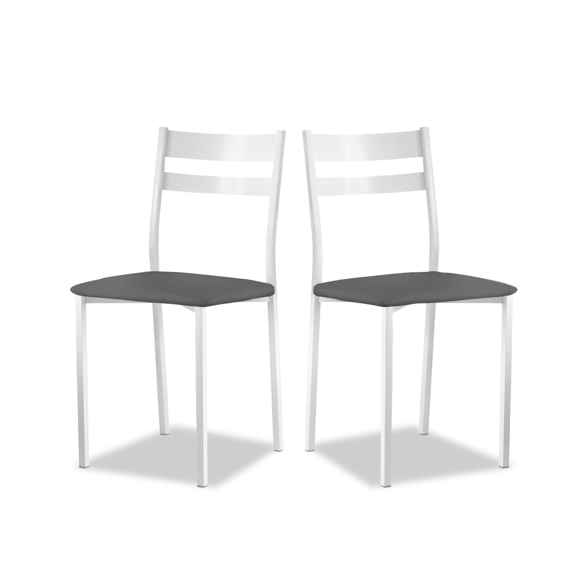 Astimesa - Silla de Comedor o Cocina de Metal Blanca - Asiento Polipiel en Color Azul - 2 Unidades - 38 cm (Ancho) x 45 cm (Alto Asiento) x 85 cm (Alto Total) x 40 cm (Fondo) — view 9