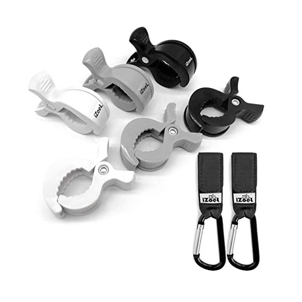 6 Kinderwagen Klammer + 2 Haken Clips für Einkaufstasche Spielzeug Wickeltasche Winter Decke , Kinderwagen Zubehör…