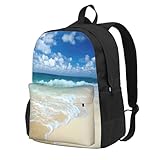 Serene Coastal Mochila para la escuela, adolescentes, niños y niñas, mochila ligera e informal para hombres y mujeres, estudiantes universitarios, adultos