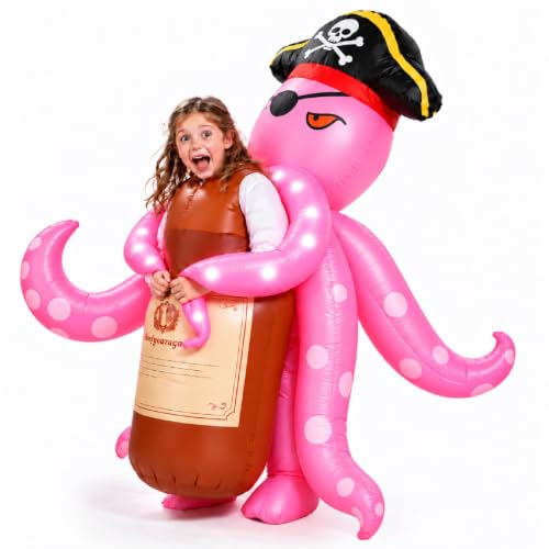 Inflatable Octopus Costume for Kids, Light Up Pirate Halloween Costume - image 1