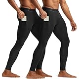 [テスラ] コンプレッションレギンス メンズ ポケット付き 2枚セット [吸汗速乾・UVカット・ストレッチ性] アンダーウェア ロング丈 スポーツインナー MUP94-JPB_M