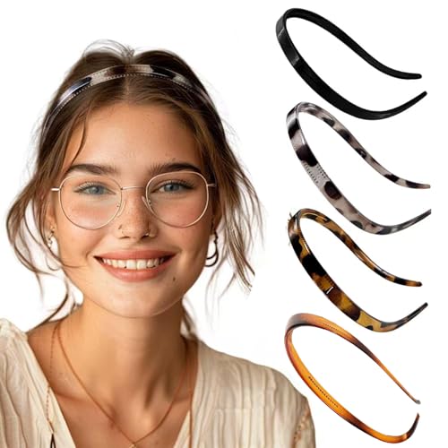 4 Pcs Headbands Sunglasses Headband for Glasses Wearers No Headache Headband For Glasses Wearers Cloth For Women Flex No Pressure Fashion Thin Headbands Non Slip Solid