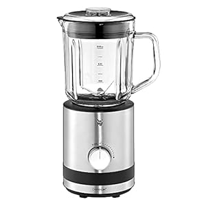 WMF KITCHENminis Blender 0.8 L, Compact model in hoogwaardig Cromargan® RVS, 5 Instelbare Snelheden en Pulse-Functie, Afneembare glazen kan met schenktuit en praktisch handvat, veiligheidsschakelaar