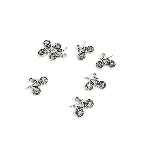20 x Antique Silver Tone Jewelry Making Charms Findings Handmade Necklace Bracelet Bulk Lots Supplier Supply Crafting P4ZT4 Bike Bicycle
