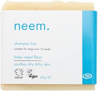 Neem & Tea Tree Dog Shampoo Bar for Fleas, Ticks, Mites & Lice | Soothes Dry Itchy Skin | Anti Itch | Antibacterial & Antifungal | Natural & Hypoallergenic | Vegan & Cruelty Free | Plastic Free - 80g