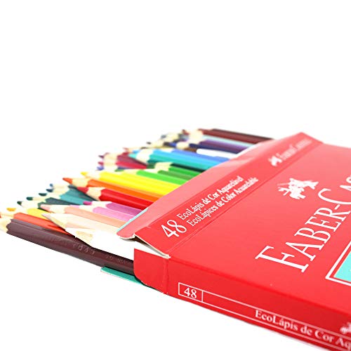 Lápis de Cor Aquarelável, Faber-Castell, EcoLápis, 120248G, 48 Cores