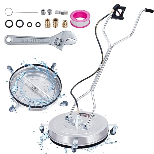 TRELVEX Hidrolavadora de 18", limpiadora de Superficies de Acero Inoxidable con 4 Ruedas y Doble Mango para concreto, Patios, aceras, terrazas, entradas de Autos y Patios, 4000 PSI.