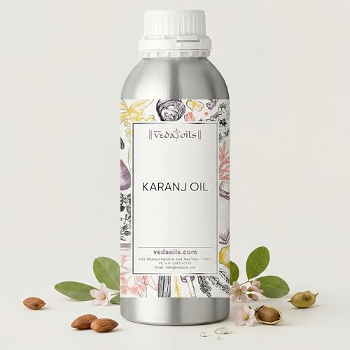 Image of VedaOils Cold Pressed Karanj Oil for Skin & Hair 100ml | Natural Herbal Oil for Scalp, Body & Massage | 100% Pure, Nourishing & Lightweight