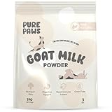 Pure Paws Goat Milk Powder 3lbs | for Dogs, Puppies, Cats, and Kittens - Single Ingredient Pet Supplement, Holistic Health, Sensitive Stomach, Food Topper for Picky Eaters (3lbs, Goat Milk)