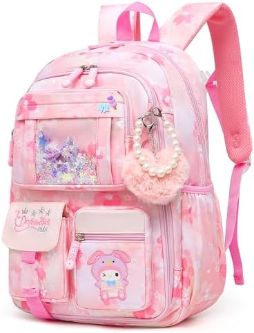 Lovely Girls Backpack School Bag for Students Kids Book Bag with Multiple Pockets Splash-proof Children's Backpack
