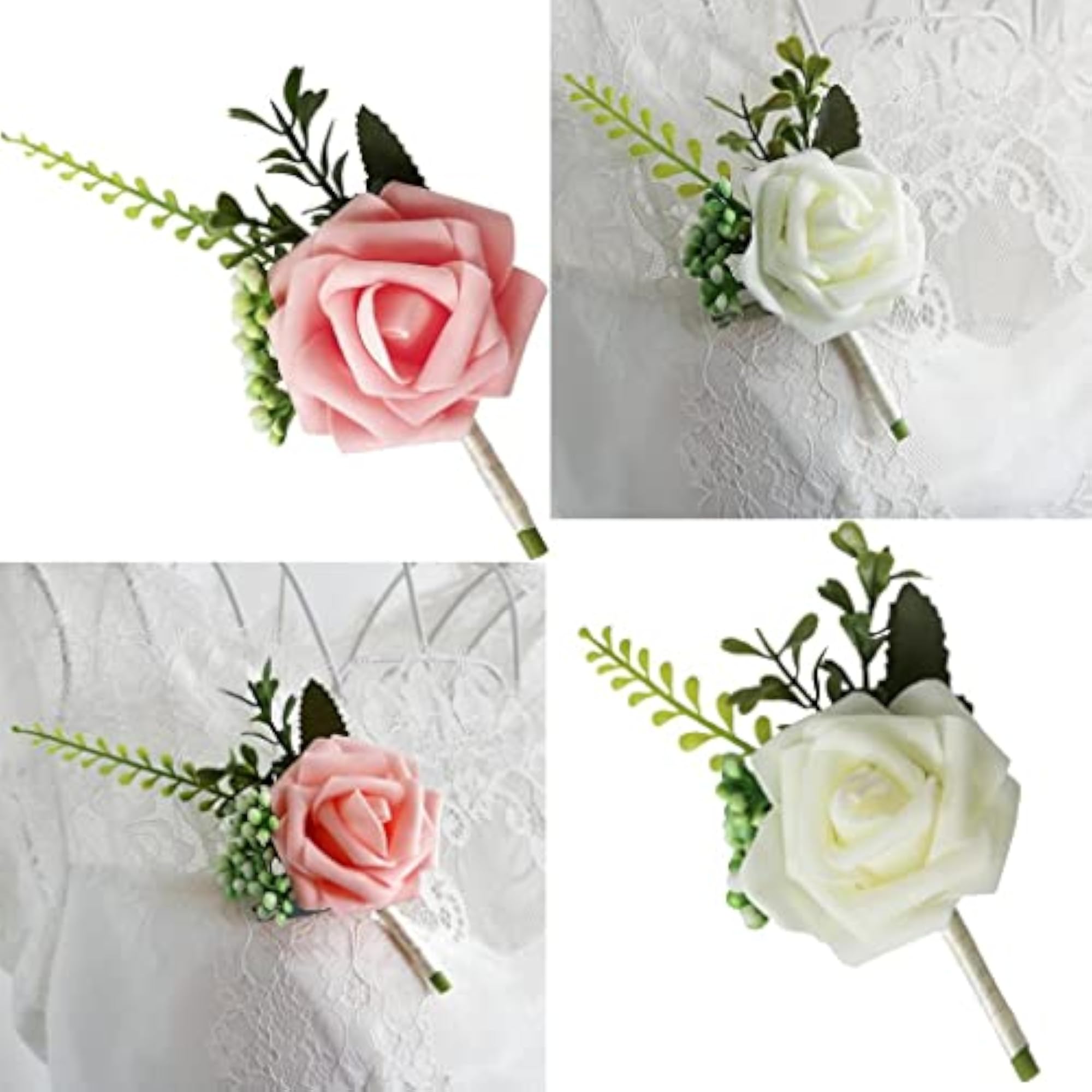 35xPE Artificial Rose Flowers Corsages for Wedding Party